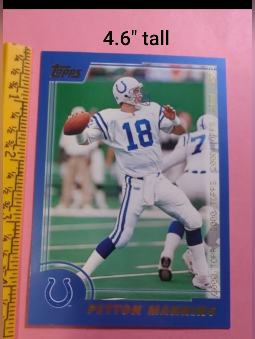 Peyton Manning #3 of 8 Gold Foil 4.6" Tall X 3.4" Wide Oversized Topps -2000